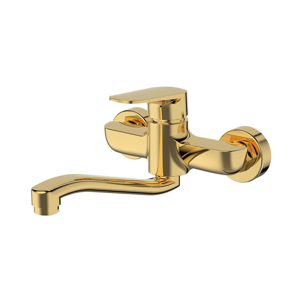 Mixer de cozinha montado na parede - ouro escovado