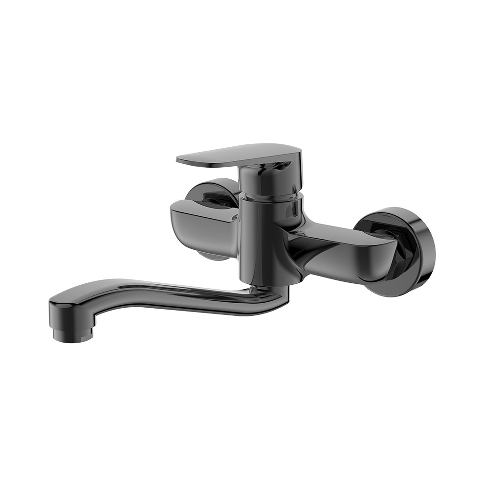 Mixer de cozinha montado na parede - pistola cinza