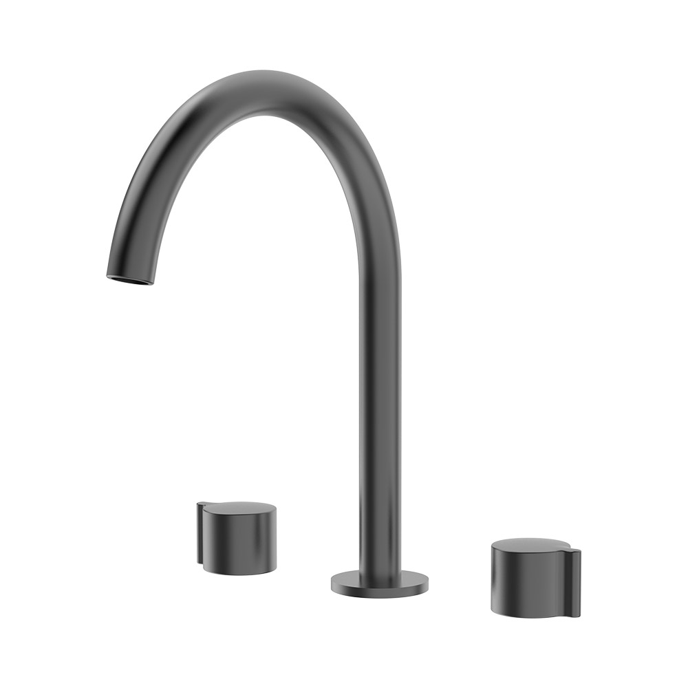 Mixer de bacia de alavanca dupla - pistola cinza