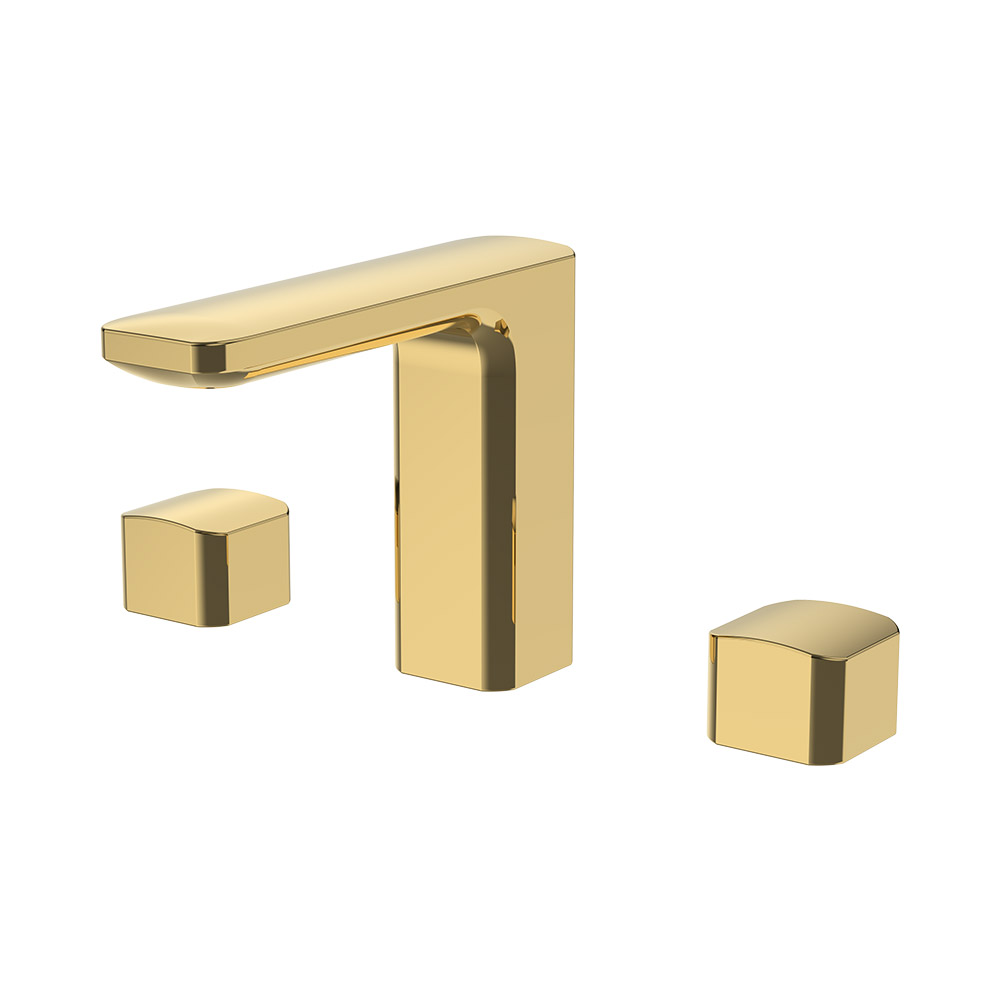 Mixer de bacia de alavanca dupla - ouro escovado
