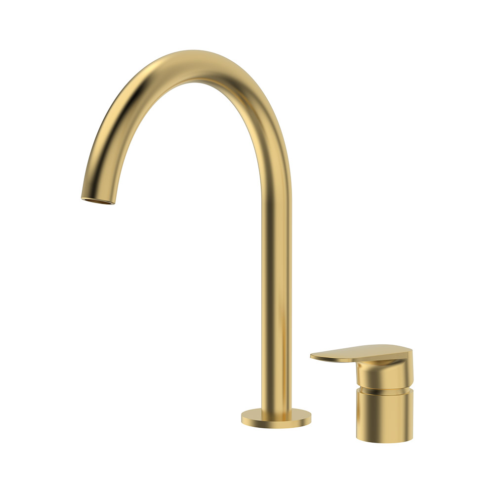 Mixer de bacia de dois buracos - ouro escovado