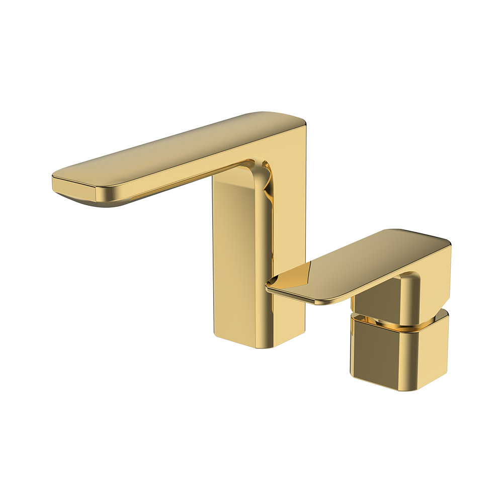 Mixer de bacia de dois buracos - ouro escovado