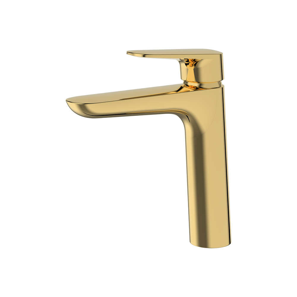 Mixer de bacia médio-alto - ouro escovado