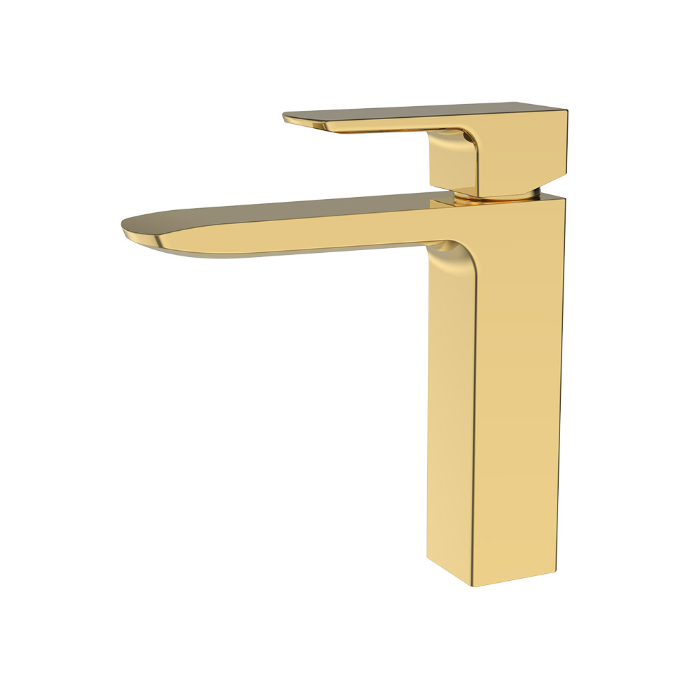 Mixer de bacia médio-alto - ouro escovado