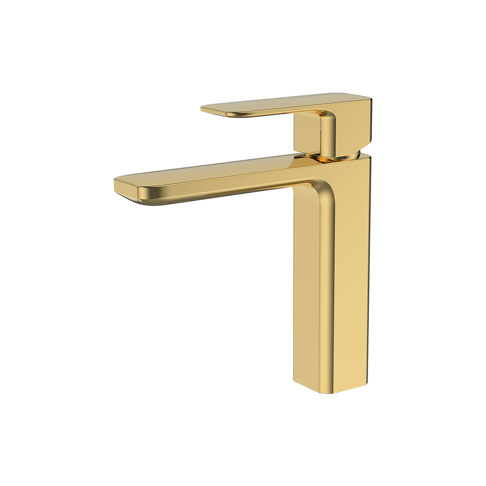 Mixer de bacia médio-alto - ouro escovado