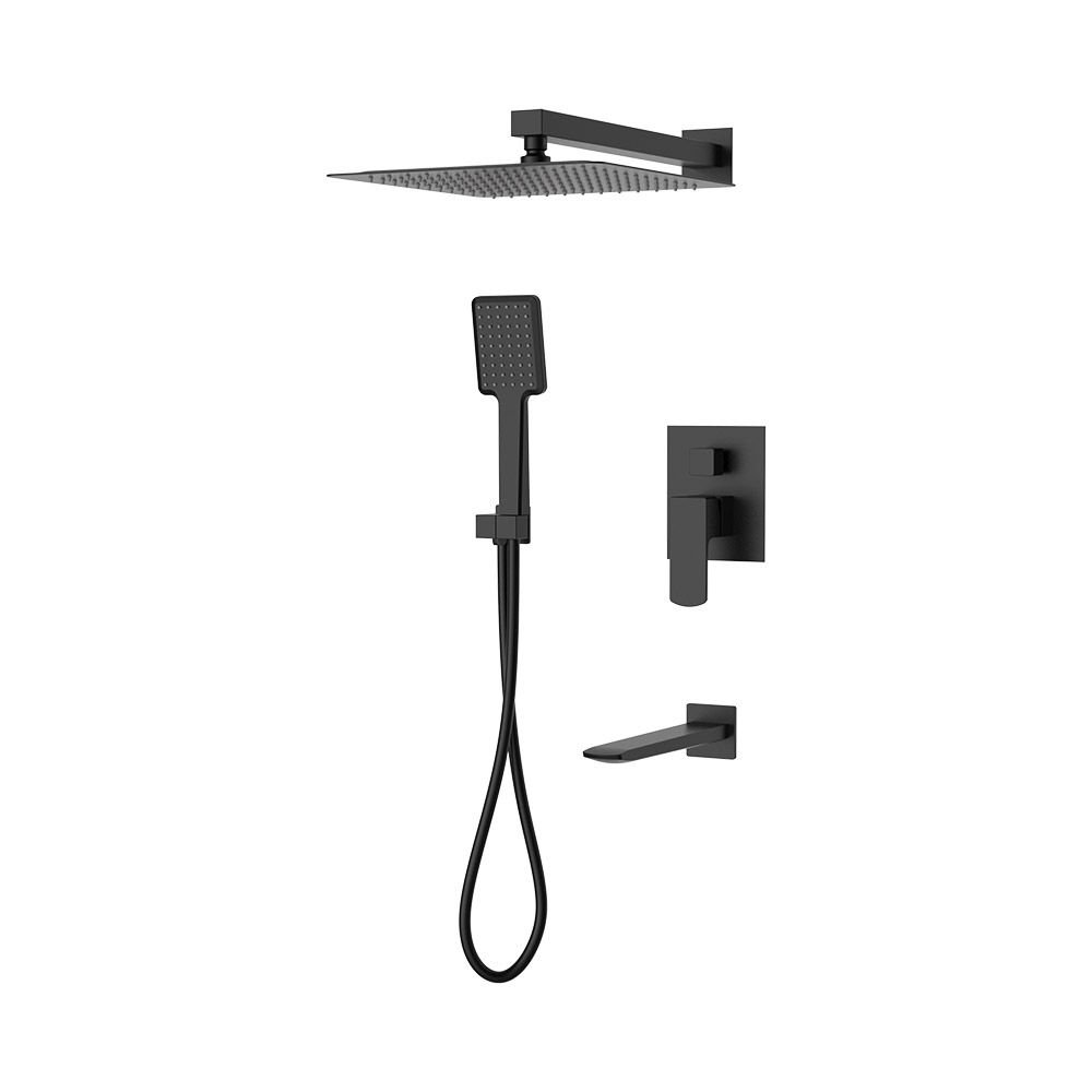 Mezclador de ducha oculto de tres salidas- Elec. Negro