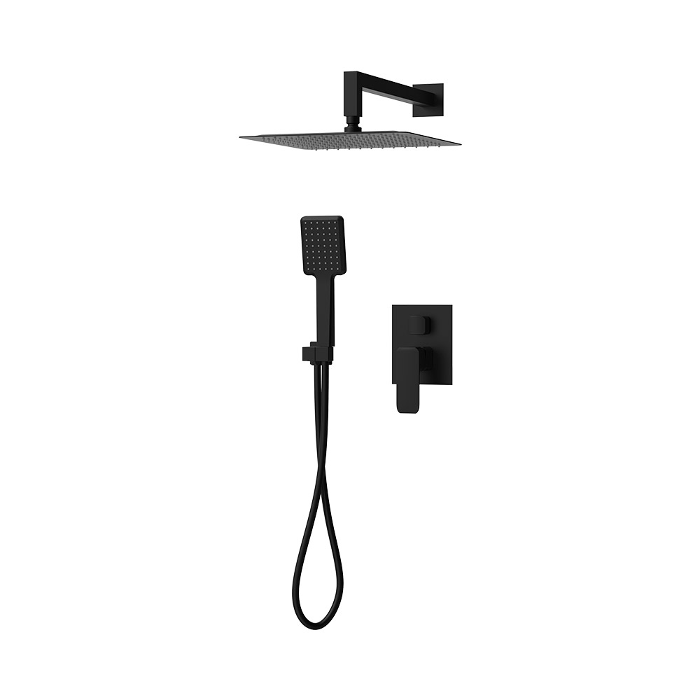 Duas saídas escondido misturador de chuveiro- Elec. Preto