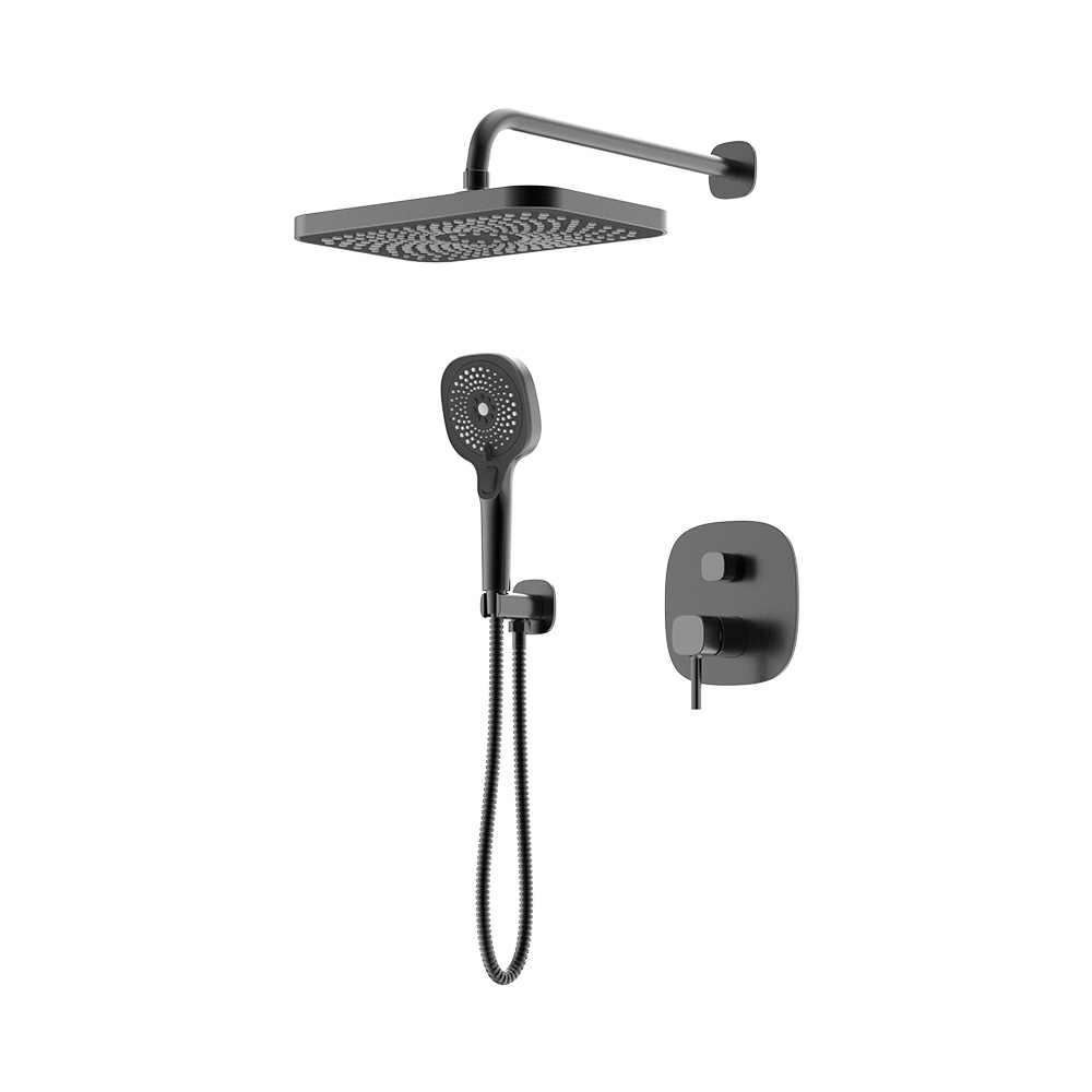 Conjunto de columna de ducha oculta de palanca única - pistola gris