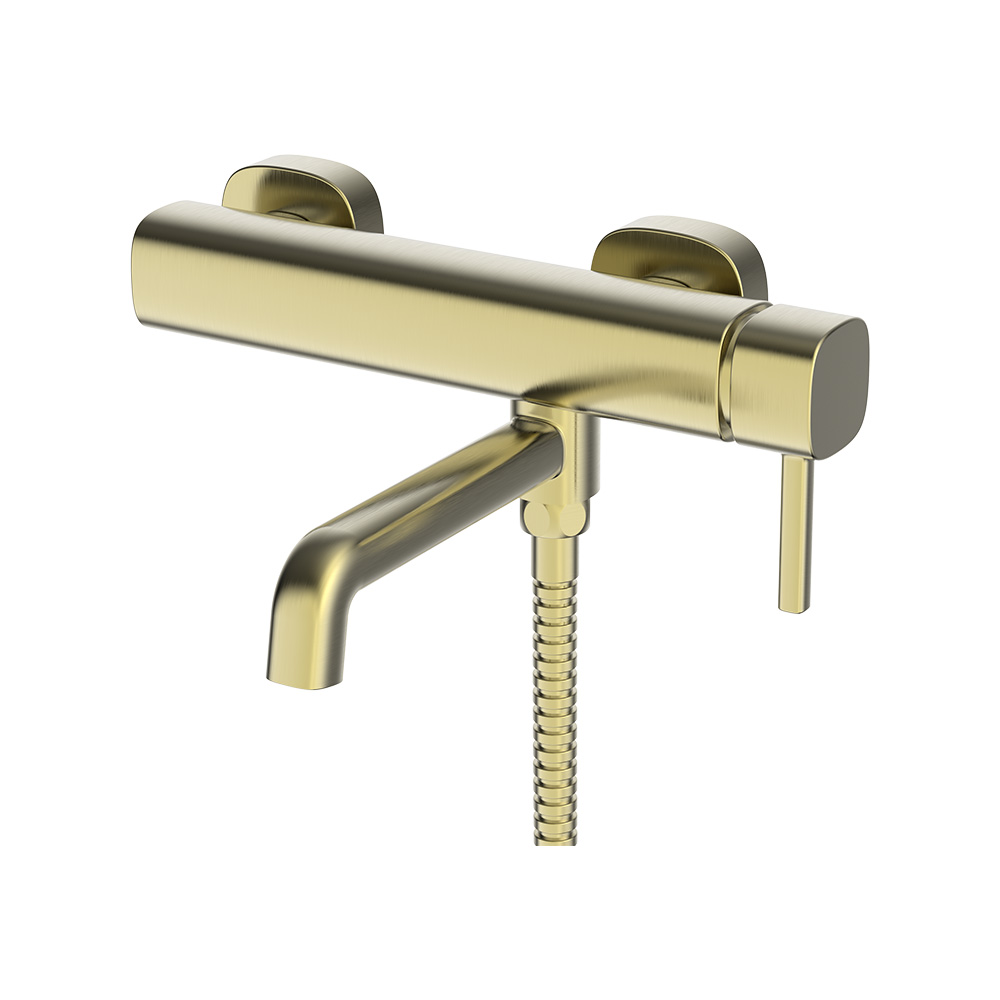 Mixer de banho-chuveiro de alavanca única - ouro escovado