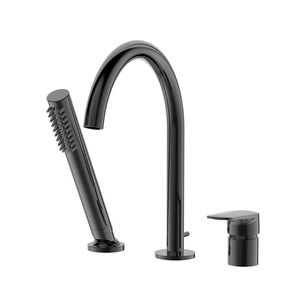 Misturador de banho de três buracos - pistola cinza