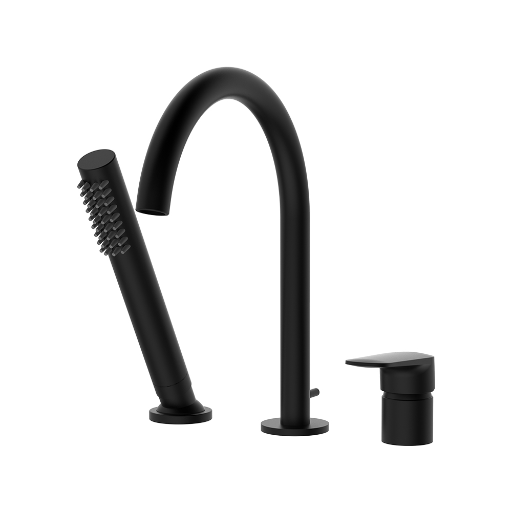 Misturador de banho de três buracos - Elec. Preto