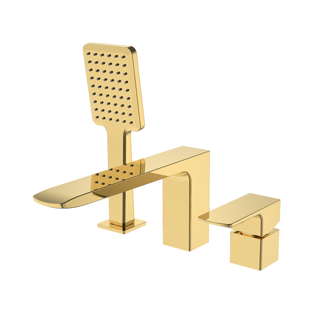 Misturador de banho de três buracos - ouro escovado