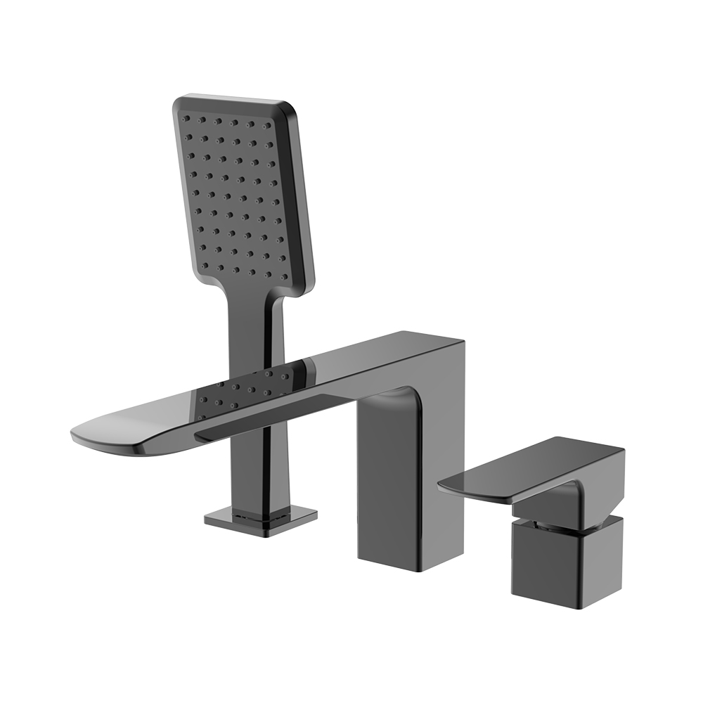 Misturador de banho de três buracos - pistola cinza
