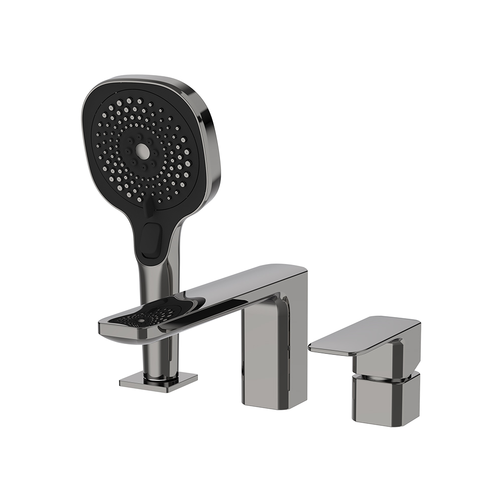 Misturador de banho de três buracos - pistola cinza