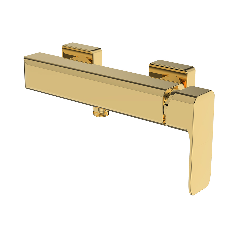Misturador de chuveiro exposto - ouro escovado