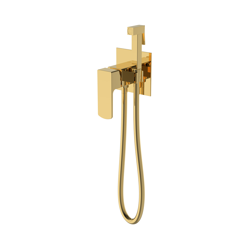 Bidet misturador com spray-escovado ouro