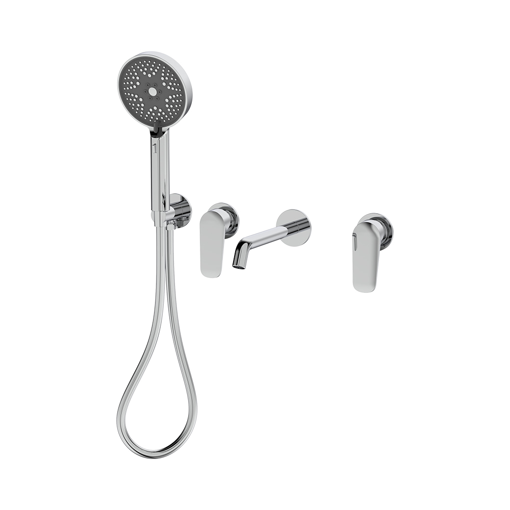 Mezclador de baño-ducha de pared oculta- cromo