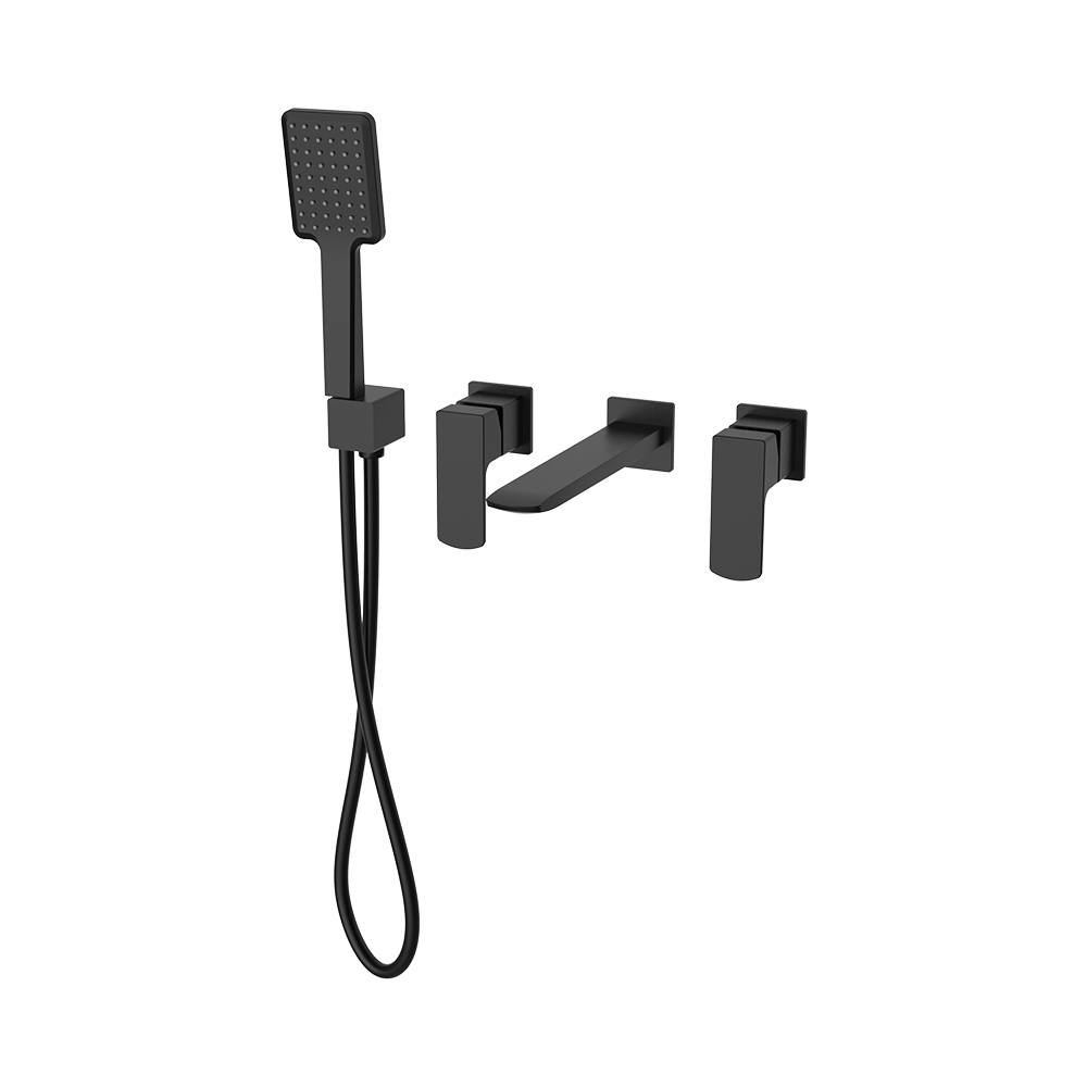 Mezclador de baño-ducha de pared oculta- Elec. Negro