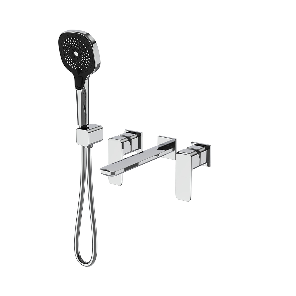 Mezclador de baño-ducha de pared oculta- cromo