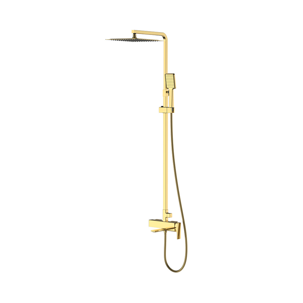 Single Lever Shower Column Set- Brushed Gold