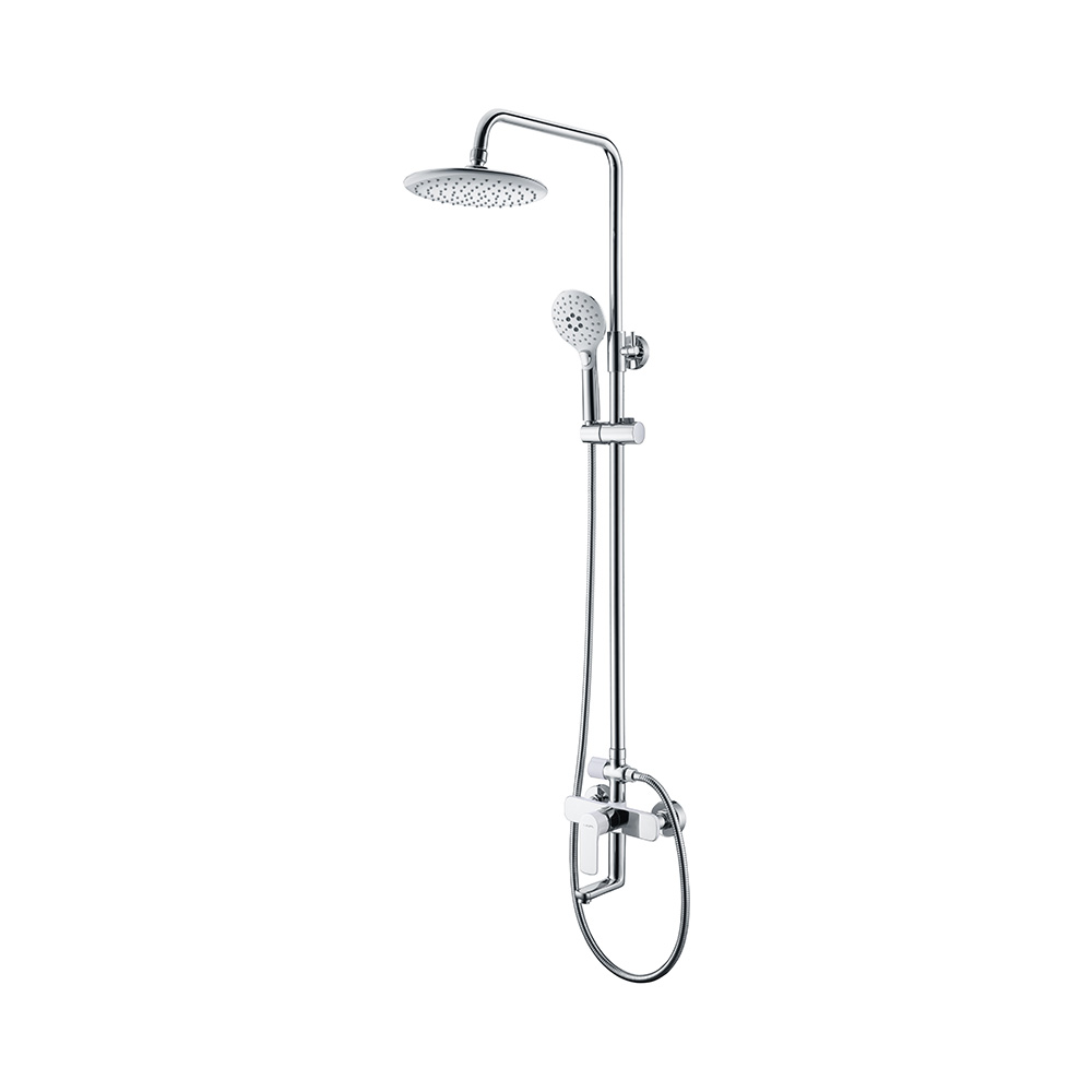 Single Lever Shower Column Set- Chrome & White