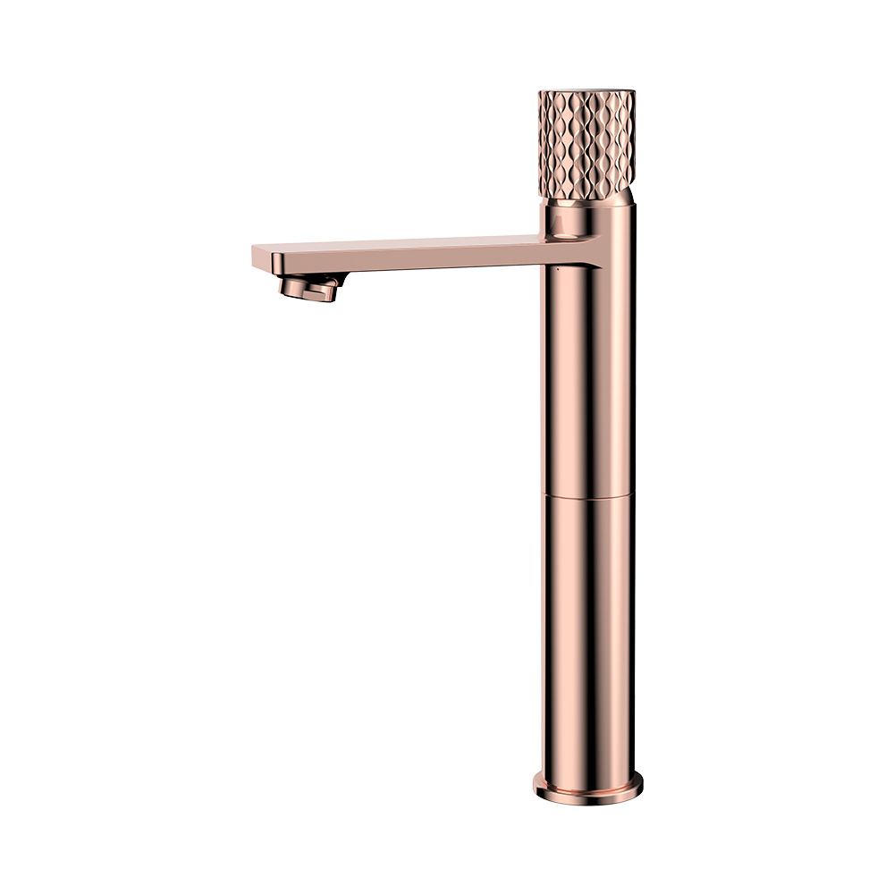 Single Lever Tall Washbasin Mixer- Rose Gold