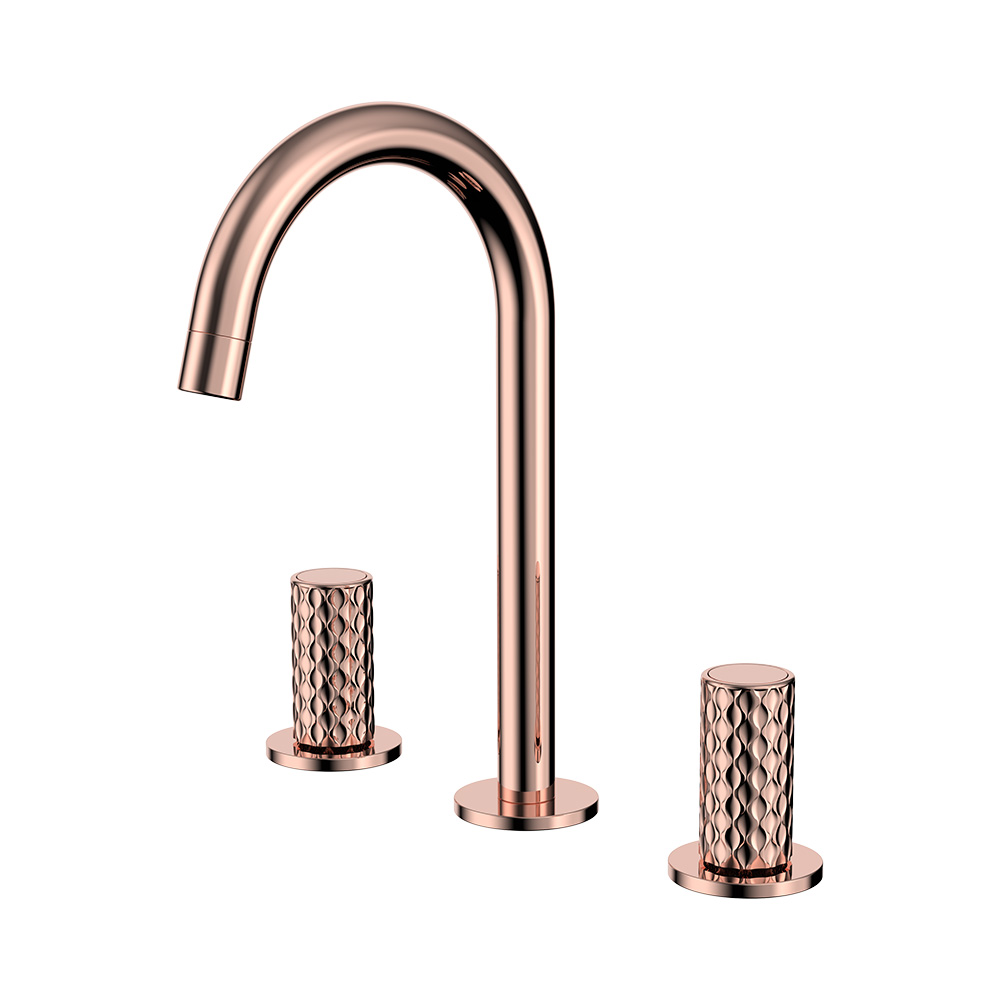 Double Lever Washbasin Mixer- Rose Gold