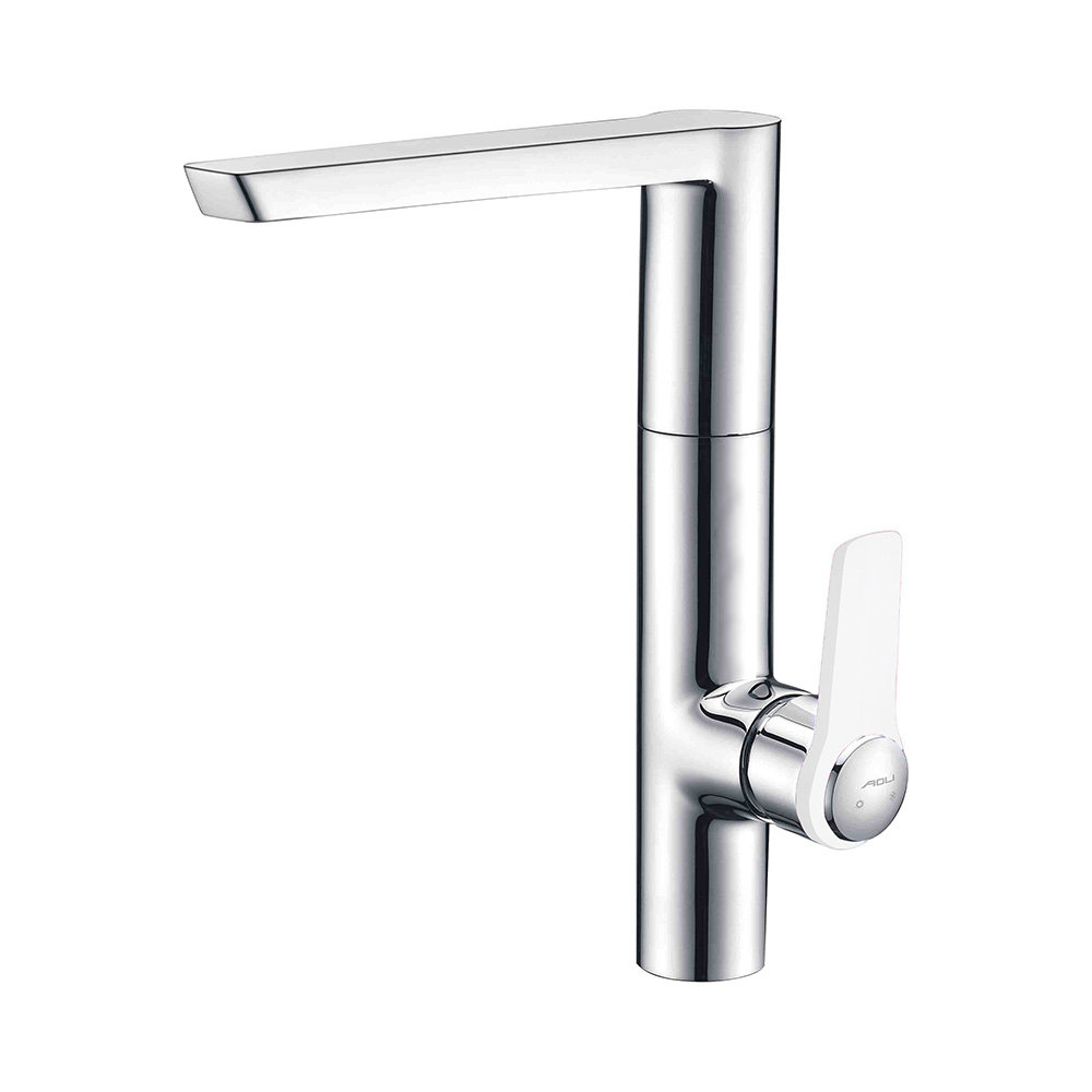 Single Lever Kitchen Mixer- Chrome & White