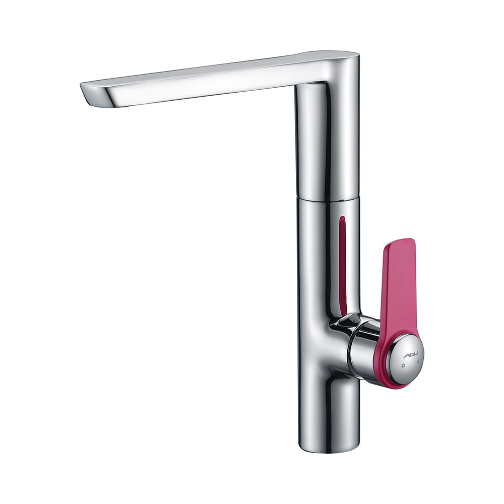 Single Lever Kitchen Mixer- Chrome & Purple