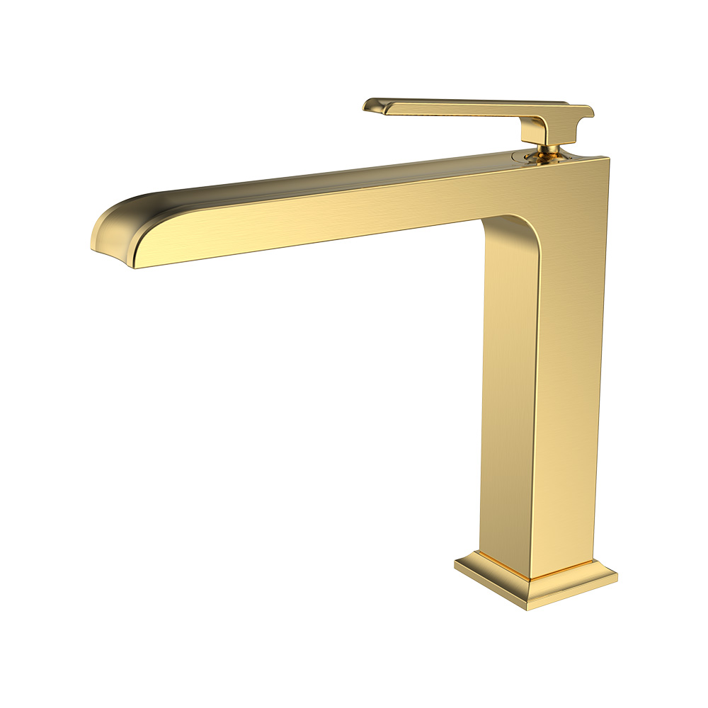 Single Lever Medium High Mixer- Brushed Gold